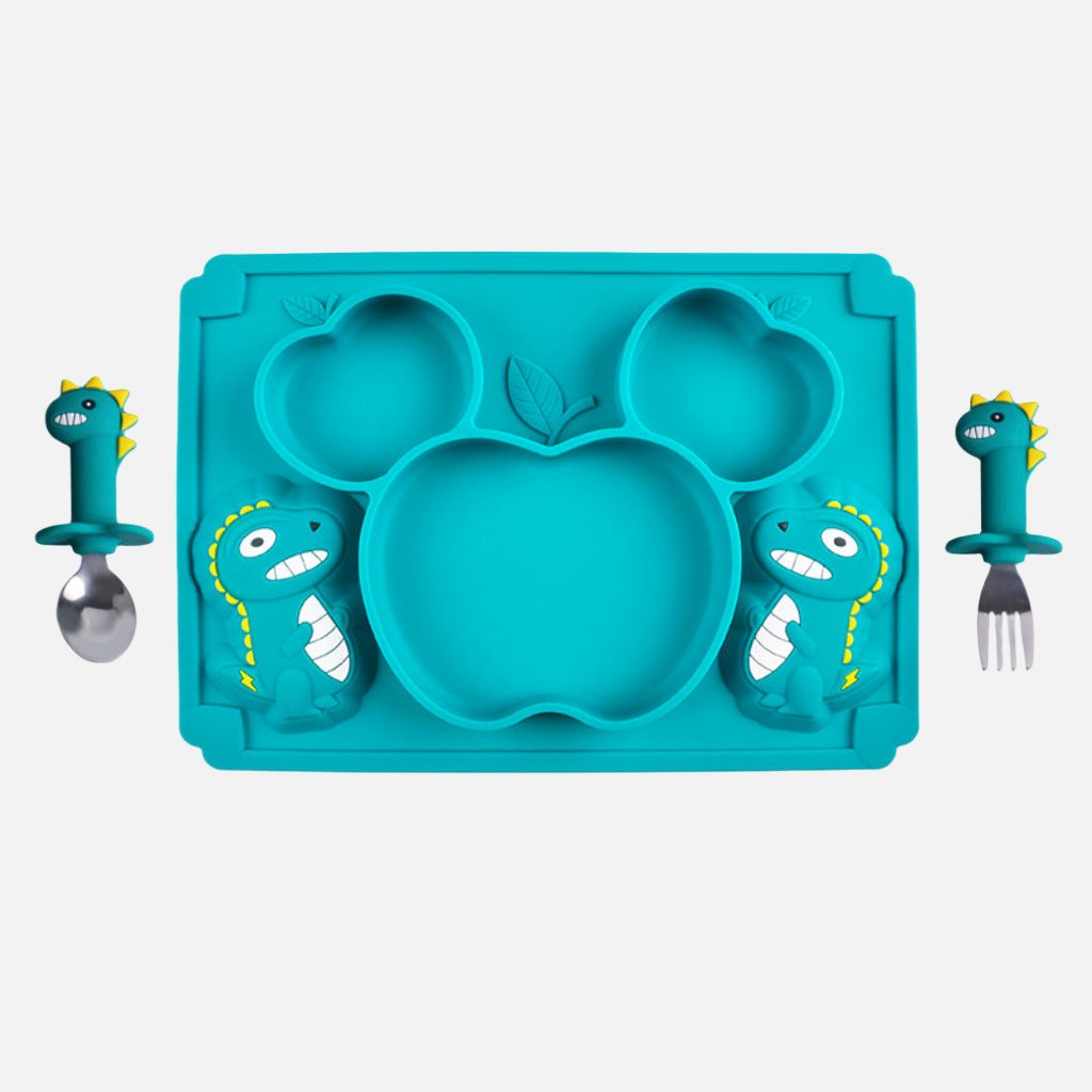 Dinosaur Silicone Divided Plate Set