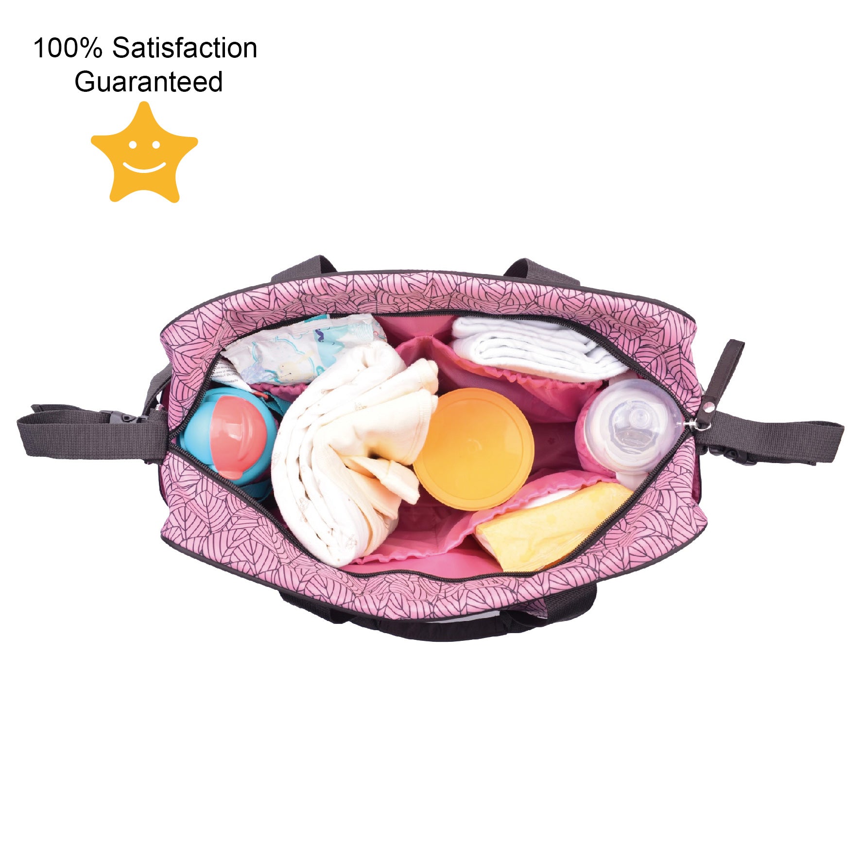 iZEL Kids Mommy Messenger Nappy Bag - Waterproof Maternity Tote (Pink)