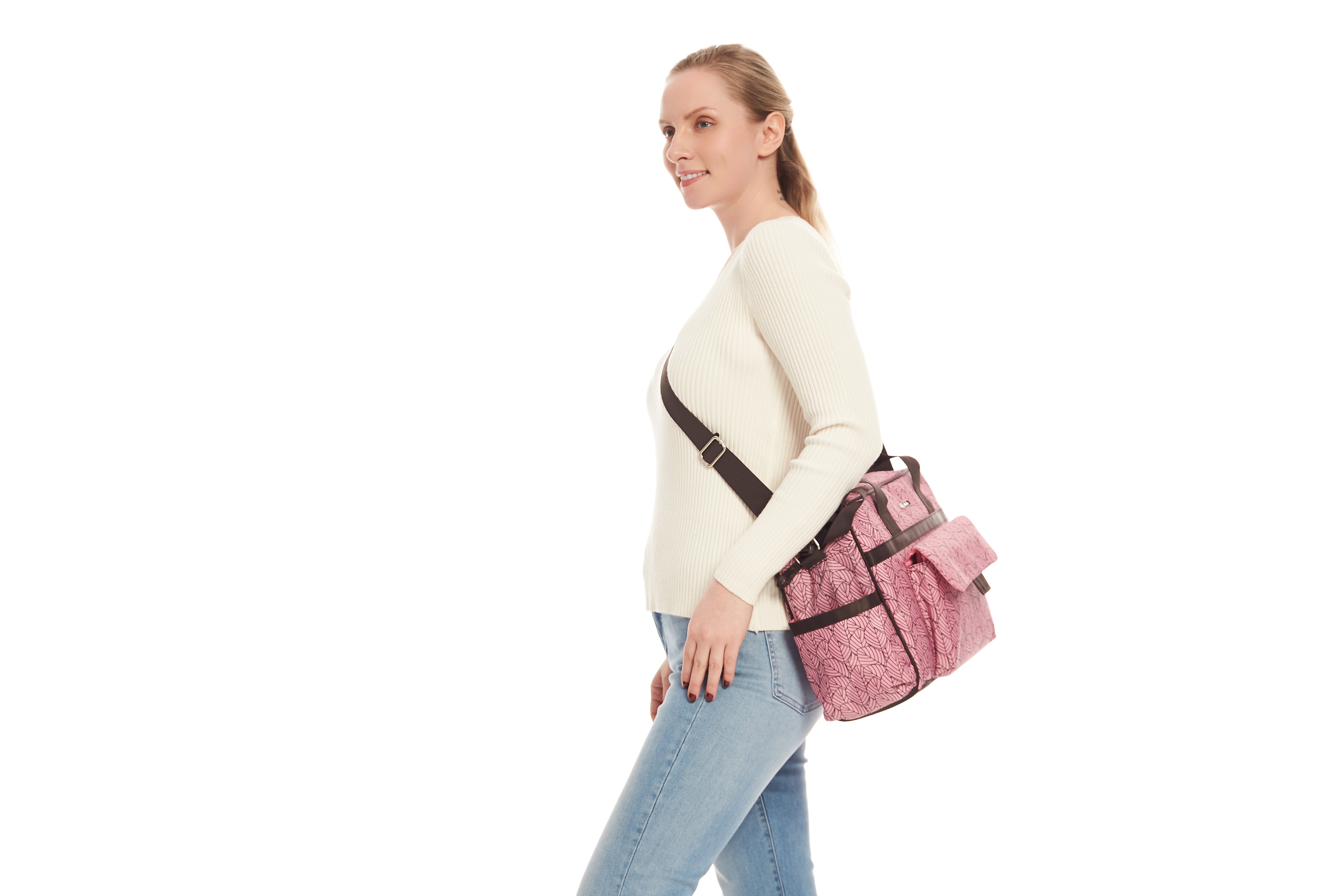 iZEL Kids Mommy Messenger Nappy Bag - Waterproof Maternity Tote (Pink)