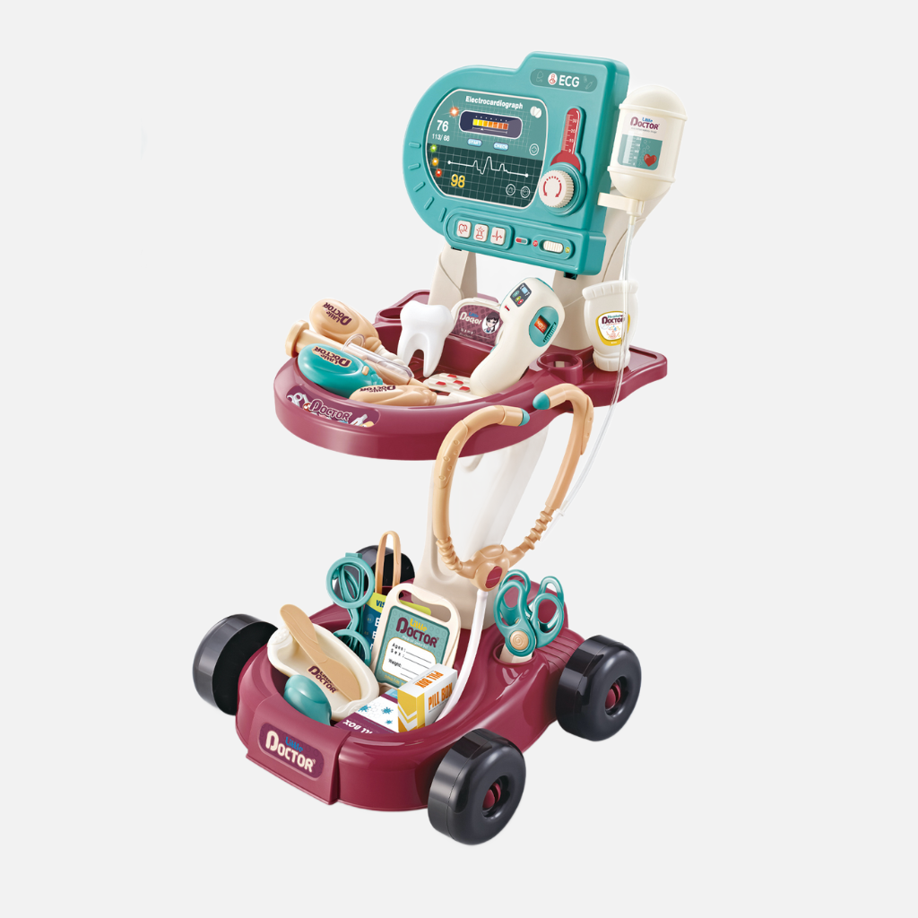 24-Piece Doctor Medical Playset with Interactive Cart