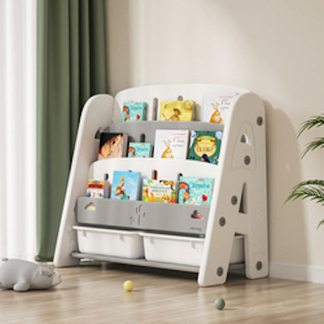 Cactus-Themed Bookcase with Toy Storage