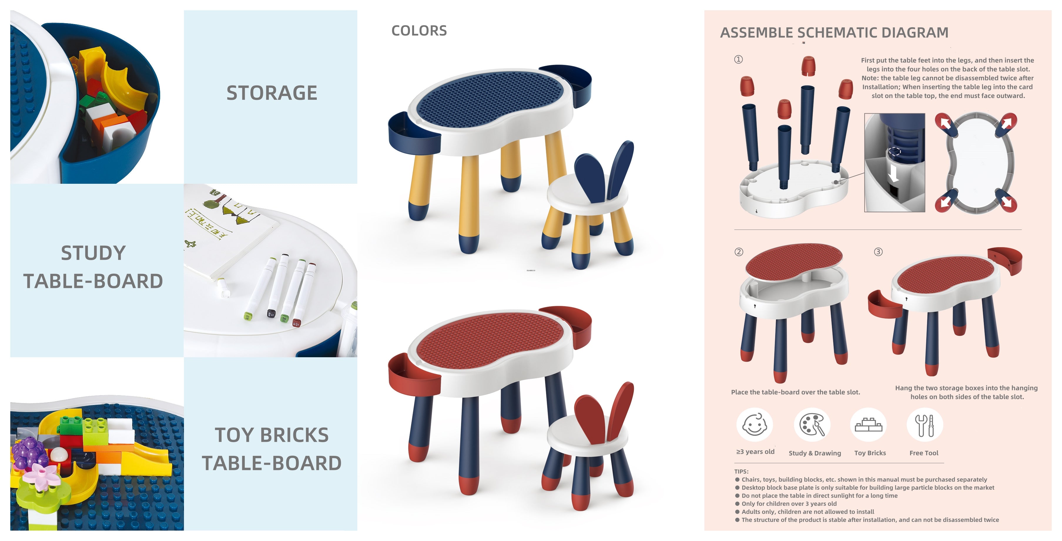 iZEL Kids Multifunctional Activity Table and Chair Set – For Learning, Playing, and Creative Fun
